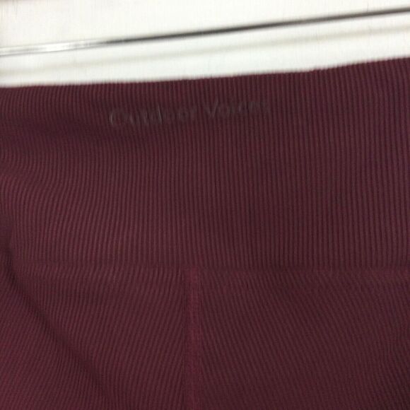 Outdoor Voices Leggings Superform Rib Flare Yoga Pants High Rise Active Burgundy - Picture 9 of 10